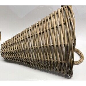 Terrain Rattan Wall Cone Planter Hanging Wicker Basket Rustic Boho AS IS